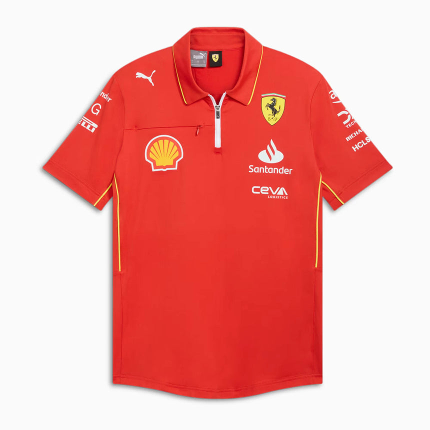 Ferrari T-Shirt Kragen Shirt, Puma, Team, Pro, Rot, 2024