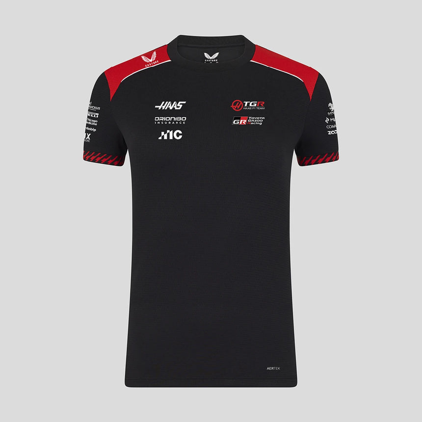 Haas F1 t-shirt, team, femminile, nero