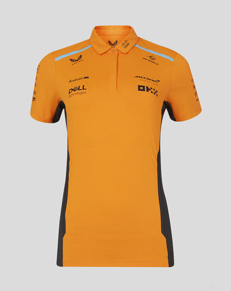 McLaren t-shirt collo camicia, Castore, squadra, donne, arancia, 2024 - FansBRANDS®