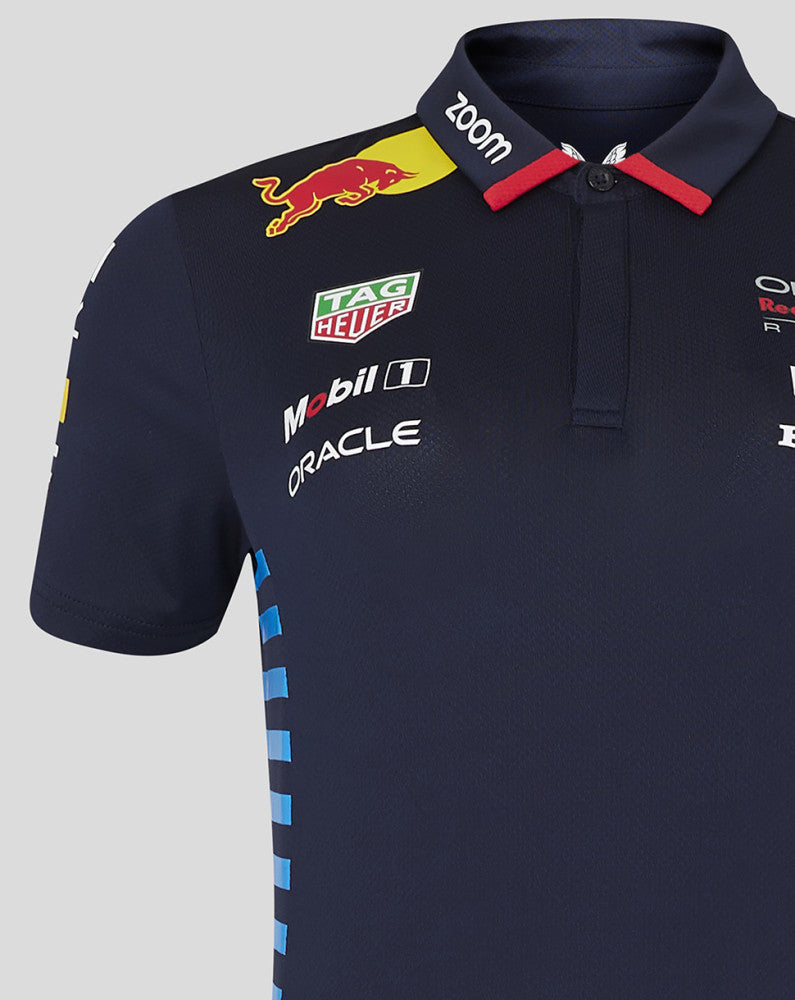 Red Bull t-shirt collo camicia, Castore, squadra, donne, blu, 2024 - FansBRANDS®