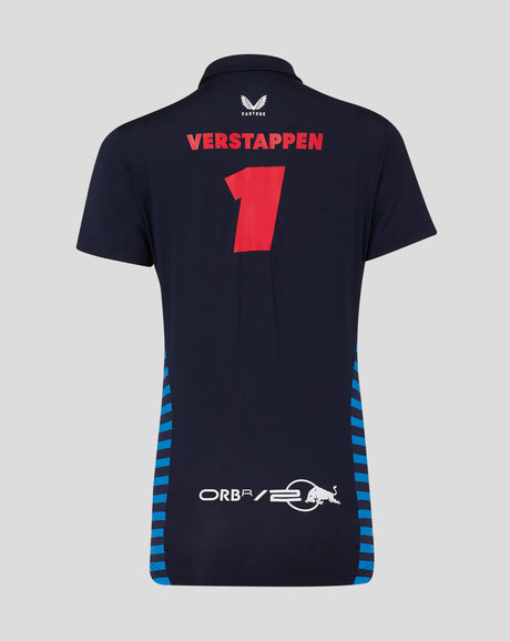Red Bull t-shirt collo camicia, Castore, Max Verstappen, donne, blu, 2024 - FansBRANDS®