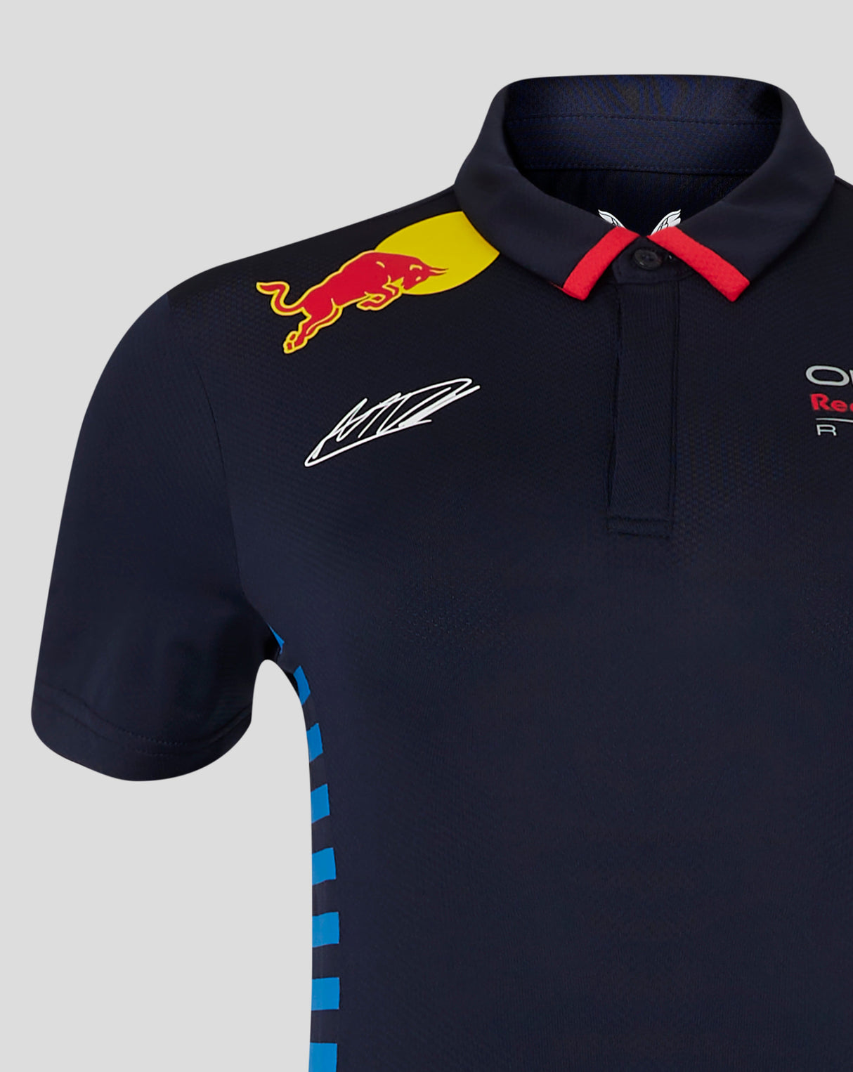 Red Bull t-shirt collo camicia, Castore, Max Verstappen, donne, blu, 2024 - FansBRANDS®