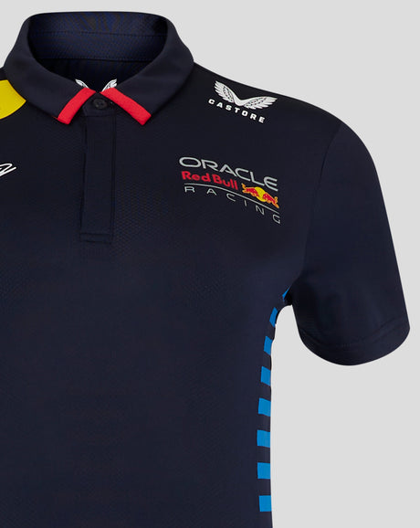 Red Bull t-shirt collo camicia, Castore, Max Verstappen, donne, blu, 2024 - FansBRANDS®