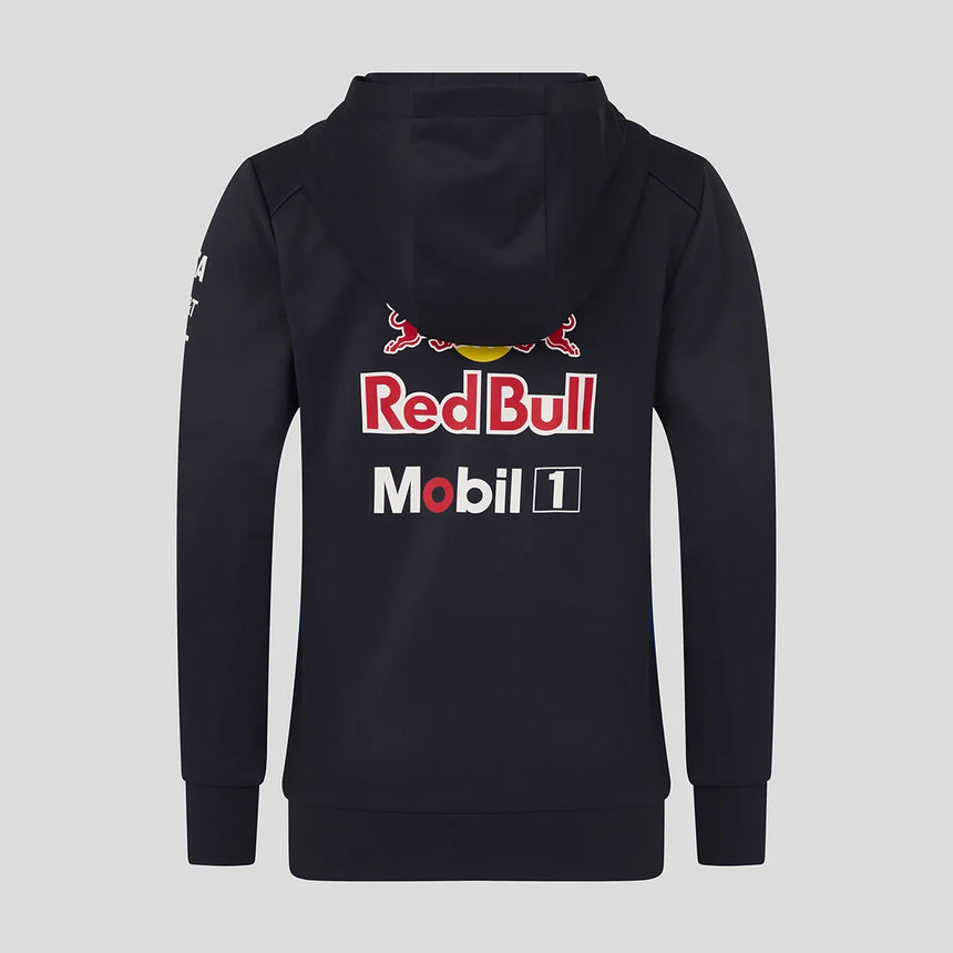 Felpa Red Bull con cappuccio, team, zip integrale, bambini, blu