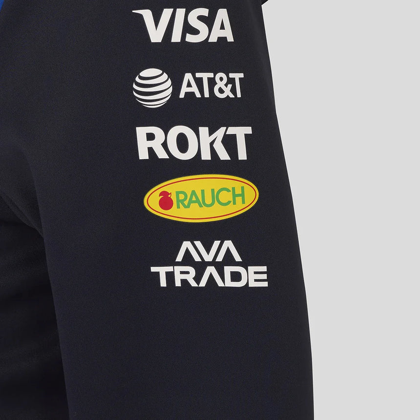 Felpa Red Bull con cappuccio, team, zip integrale, bambini, blu