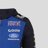 Felpa Red Bull con cappuccio, team, zip integrale, bambini, blu