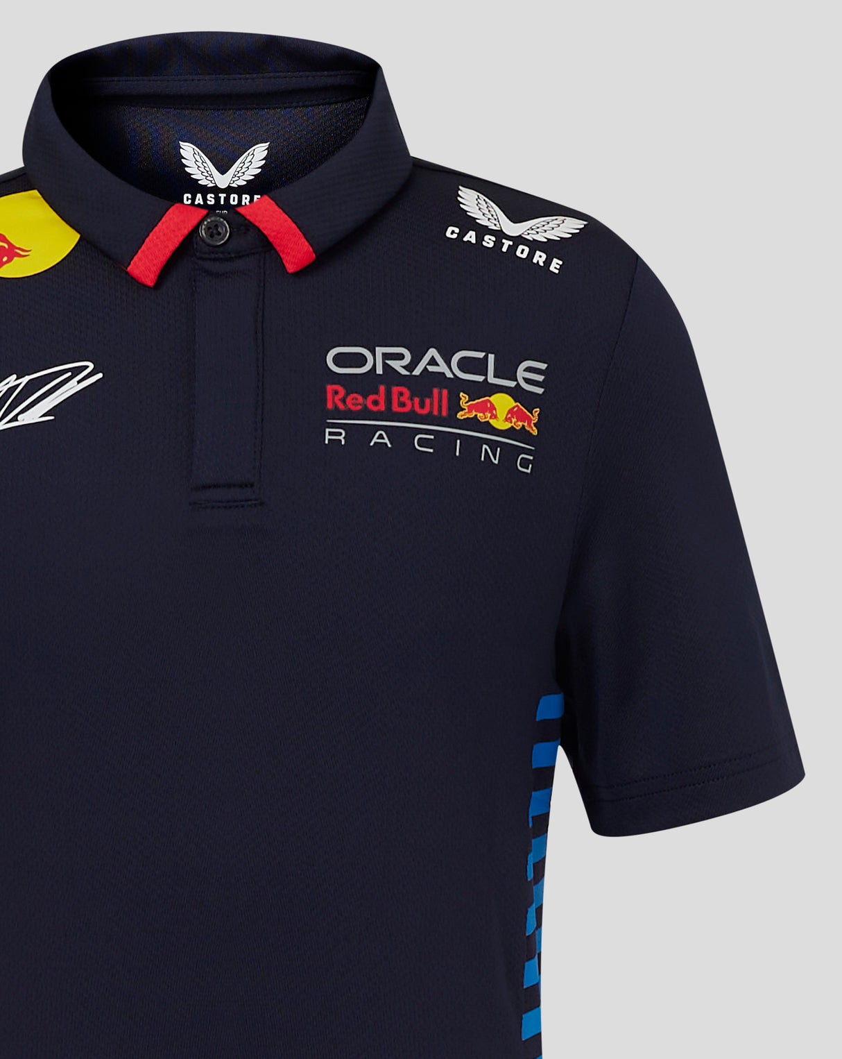 Red Bull t-shirt collo camicia, Castore, Max Verstappen, bambini, blu, 2024 - FansBRANDS®