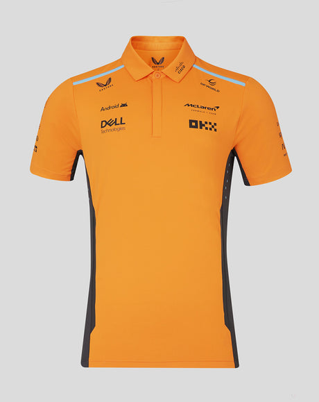 McLaren t-shirt collo camicia, Castore, squadra, arancia, 2024 - FansBRANDS®