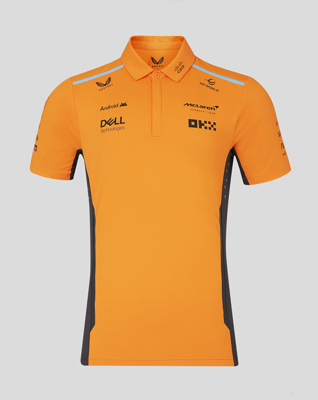 McLaren t-shirt collo camicia, Castore, squadra, arancia, 2024 - FansBRANDS®