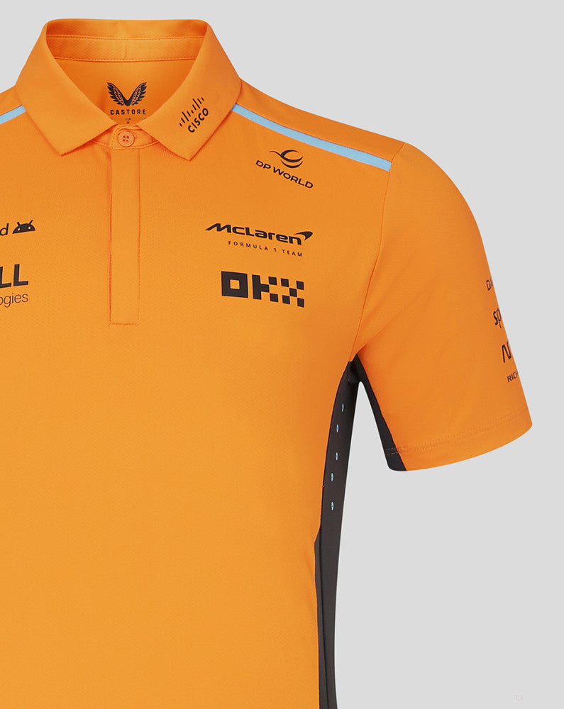 McLaren t-shirt collo camicia, Castore, squadra, arancia, 2024 - FansBRANDS®