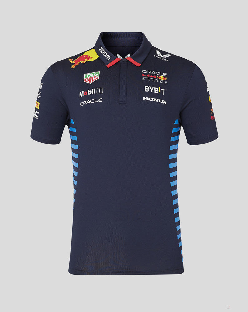 Red Bull t-shirt collo camicia, Castore, squadra, blu, 2024 - FansBRANDS®