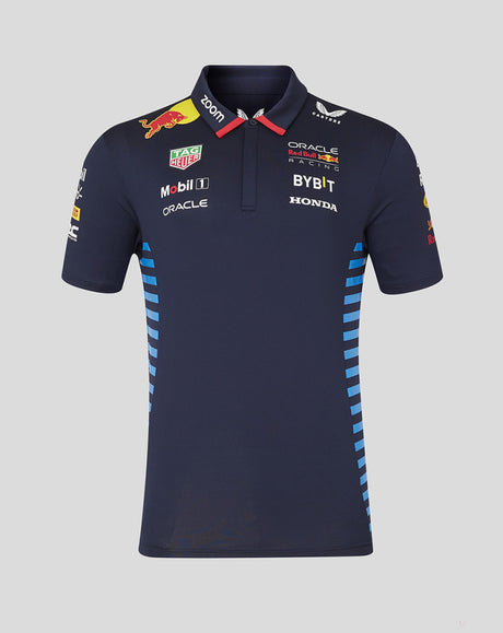 Red Bull t-shirt collo camicia, Castore, squadra, blu, 2024 - FansBRANDS®
