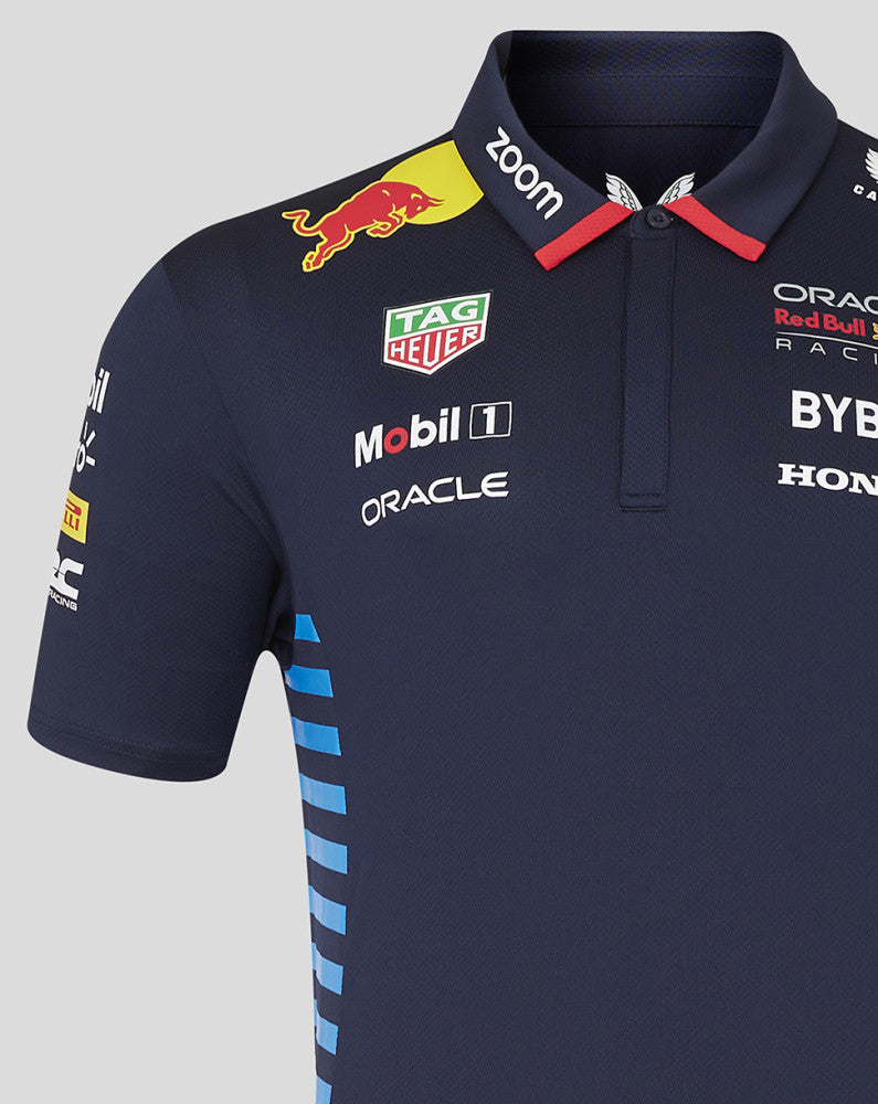 Red Bull t-shirt collo camicia, Castore, squadra, blu, 2024 - FansBRANDS®