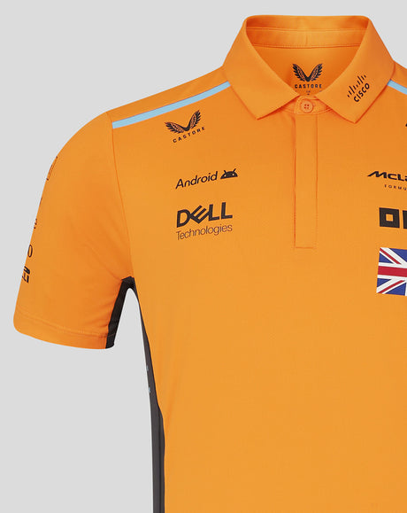 McLaren t-shirt collo camicia, Castore, Lando Norris, arancia - FansBRANDS®