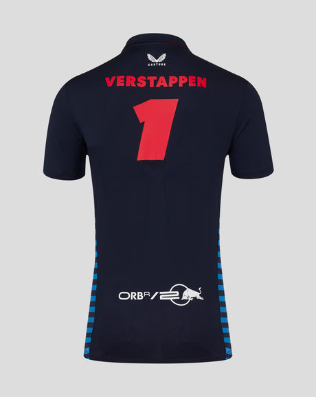 Red Bull t-shirt collo camicia, Castore, Max Verstappen, blu, 2024