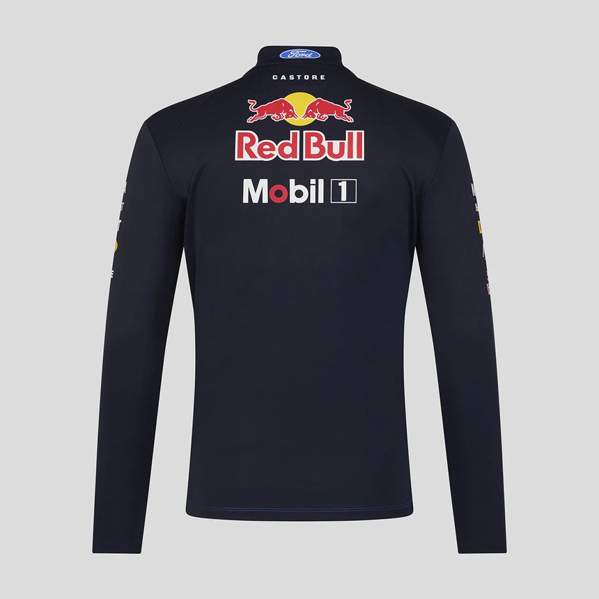 Felpa Red Bull, team, zip a metà, blu
