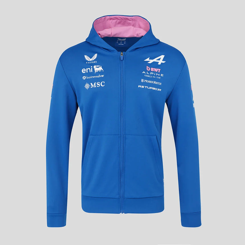 Felpa con cappuccio Alpine, con zip completa, team, blu