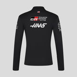 Felpa Haas F1, con zip a metà, team, nero