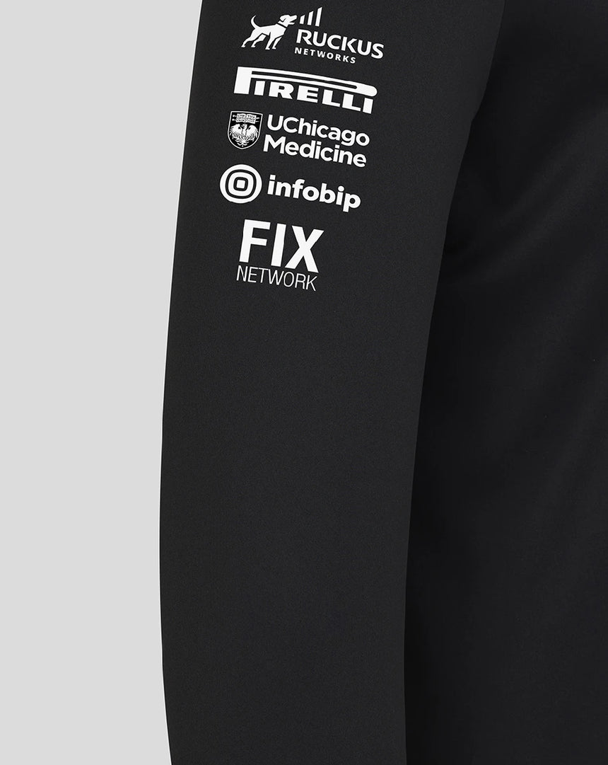 Felpa Haas F1, con zip a metà, team, nero