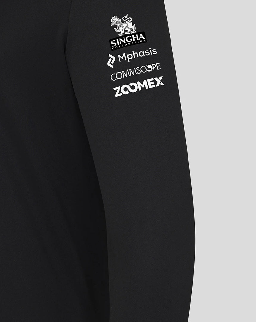 Felpa Haas F1, con zip a metà, team, nero