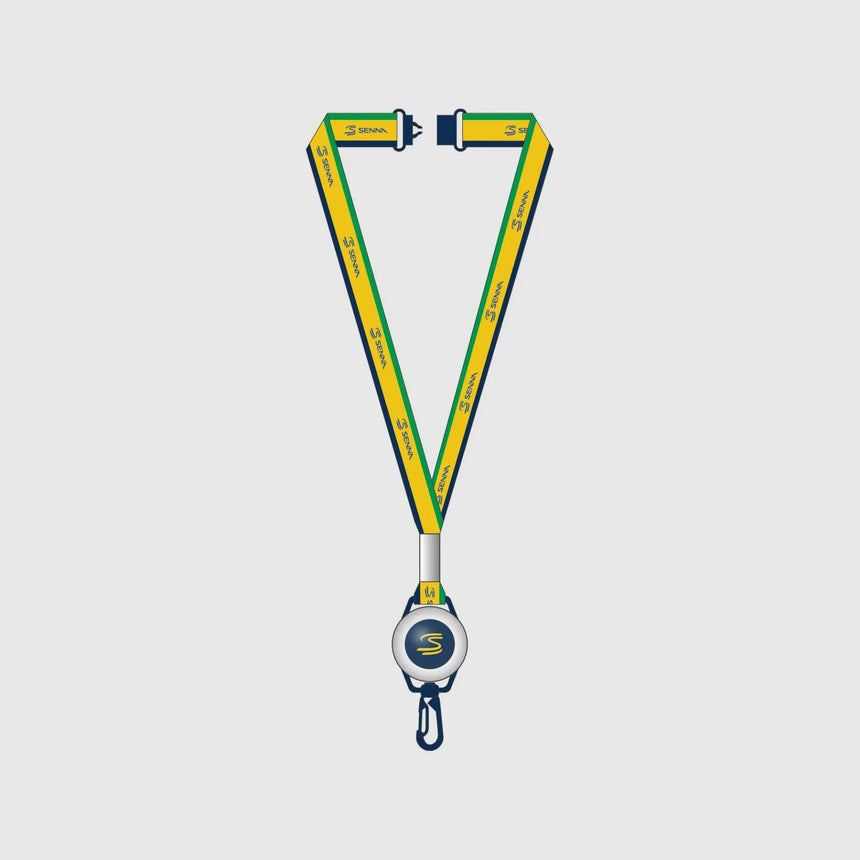 Ayrton Senna lanyard, blu
