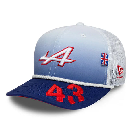 Cappello Alpine, squadra, Franco Colapinto, 9SEVENTY, New Era, Edizione Speciale Silverstone, bianco, 2026