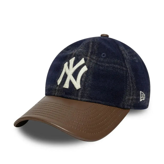 Cappello New York Yankees, pelle loden, New Era, 9TWENTY, marrone