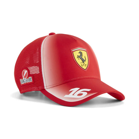 Cappello Trucker Ferrari, squadra, Charles Leclerc, Puma, rosso