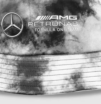 Mercedes bucket hat, tie dye, grigio