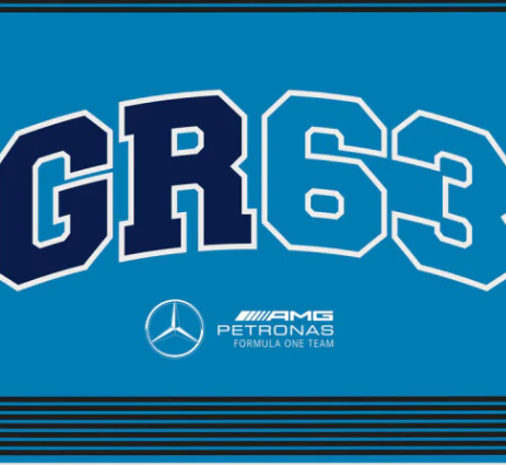 Mercedes bandiera,  90x120cm, George Russell, Blu, without pole