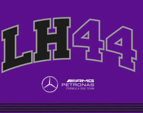 Lewis Hamilton flag, Mercedes, 90x120cm, without pole, purple 2023