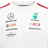 Mercedes Langarm-T-Shirt, Team, Fahrer, Weiß, 2023