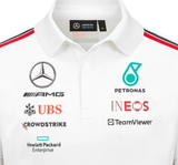 Mercedes t-shirt collo camicia, Squadra, Bianco, 2023