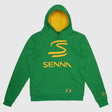 Felpa con cappuccio Ayrton Senna, eredità, verde
