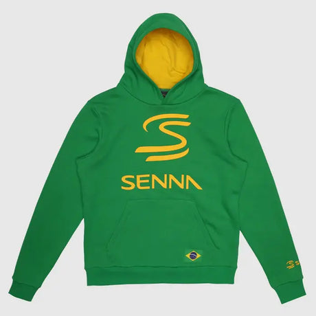 Felpa con cappuccio Ayrton Senna, eredità, verde