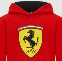 Ferrari Hoodie, großes Schild, rot