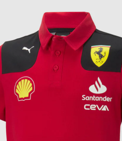 Ferrari t-shirt collo camicia, Puma, Squadra, Bambini, Rosso, 2023