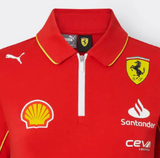 Ferrari Maglietta collo camicia, Puma, squadra, donne, rosso, 2024