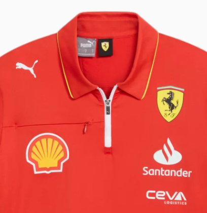 Ferrari T-Shirt Kragen Shirt, Puma, Team, Pro, Rot, 2024