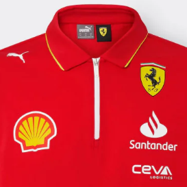 Ferrari Maglietta collo camicia, Puma, squadra, rosso, 2024