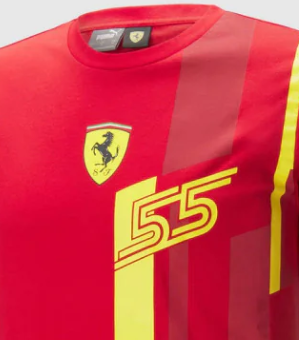 Ferrari t-shirt, polo, Sainz SE, red, 2023