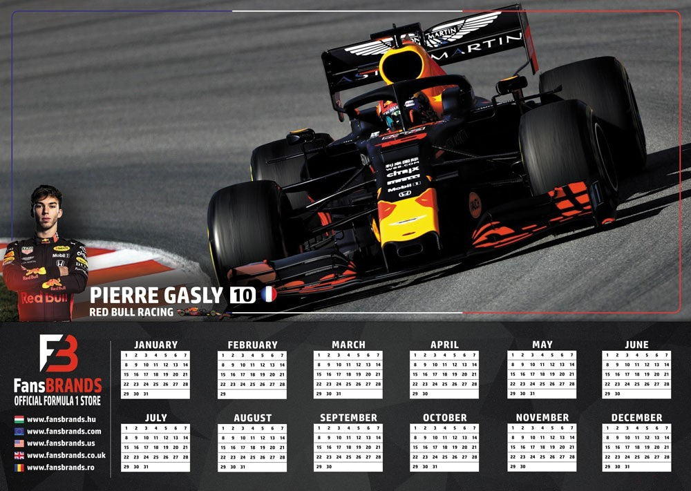 Pierre Gasly Calendario delle auto di corsa