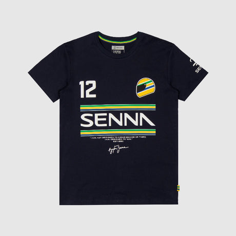 Maglietta Ayrton Senna, 12 righe, blu