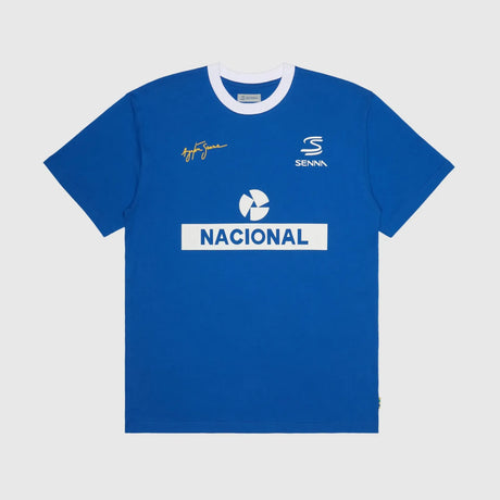 Maglietta Ayrton Senna Nacional Ringer, blu
