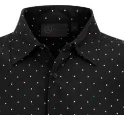 Mercedes Hemd, Polka Dot, Schwarz