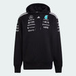 Mercedes Felpa con Cappuccio, squadra, pilota, adidas, nera, 2026