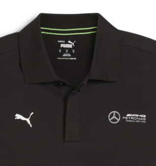 Mercedes t-shirt collo camicia, Puma, Essential, nero