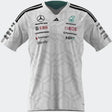 Polo Mercedes, squadra, adidas, piloti, bianco