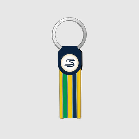 Portachiavi Ayrton Senna, a righe, blu