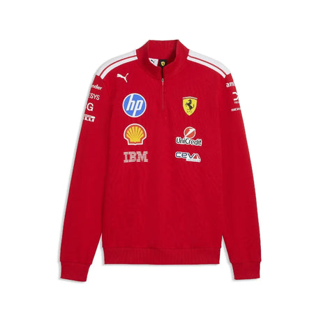 Pullover Ferrari, squadra, mezzo zip, T7, rosso